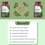 Raskam Moringa 100 Capsules- Helps Lower Blood Sugar & Cholesterol Levels, Boost Metabolism and Digestion