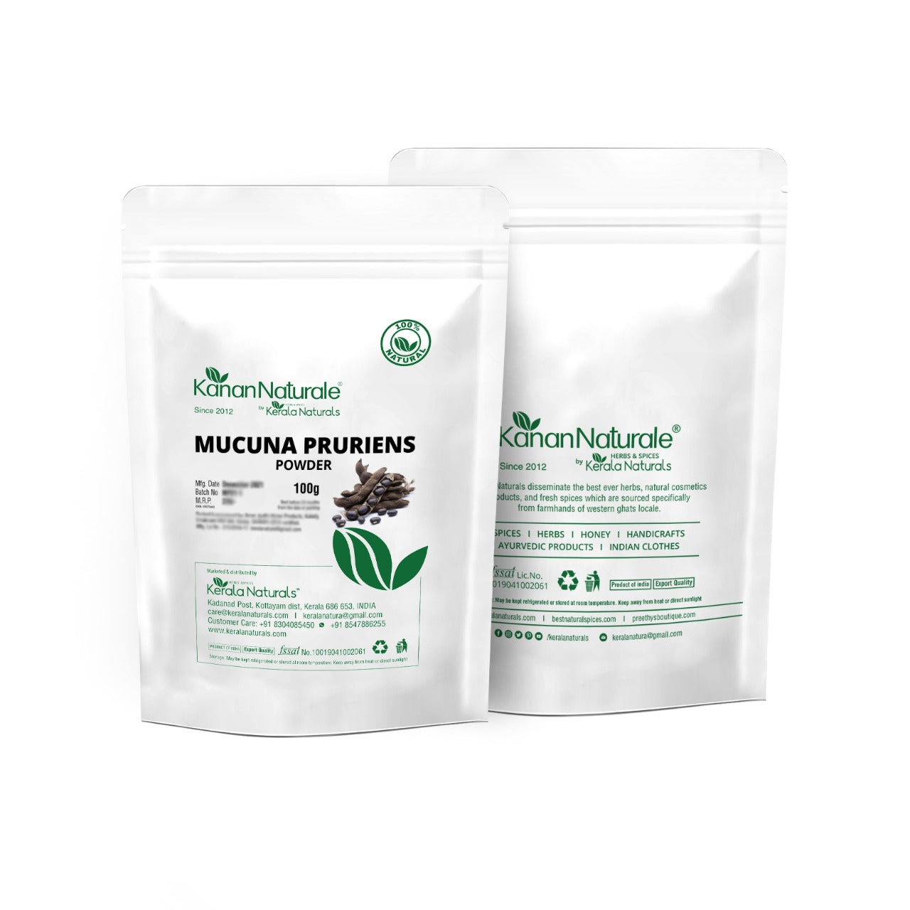 Kanan Naturale Mucuna Pruriens Powder 100g - Natural L-Dopa Supplement