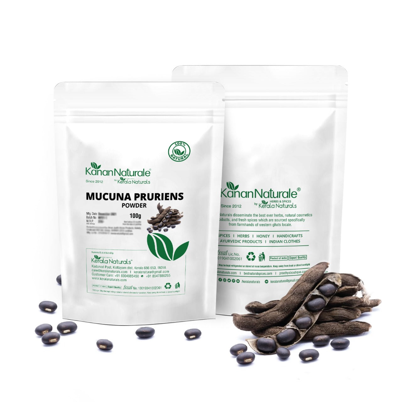 Kanan Naturale Mucuna Pruriens Powder 100g - Natural L-Dopa Supplement