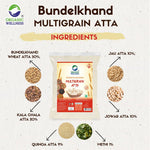 Organic Wellness Whole Wheat Multigrain Atta 5 KG Pack | High Protein | High Fiber | Low Gluten, & Diabetic Friendly