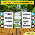 BodyWell Musli Plus Capsules – Premium Ayurvedic Vitality & Strength Support – 60 Capsules