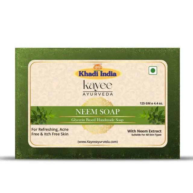 Kayee Ayurveda Neem Soap for Men & Women | Herbal Neem Bathing Soap for Deep Cleansing & Daily Body Care | Helps Remove Dirt, Sweat & Excess Oil | Fresh, Clean & Refreshed Looking Skin