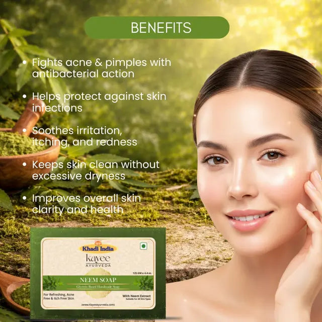 Kayee Ayurveda Neem Soap for Men & Women | Herbal Neem Bathing Soap for Deep Cleansing & Daily Body Care | Helps Remove Dirt, Sweat & Excess Oil | Fresh, Clean & Refreshed Looking Skin