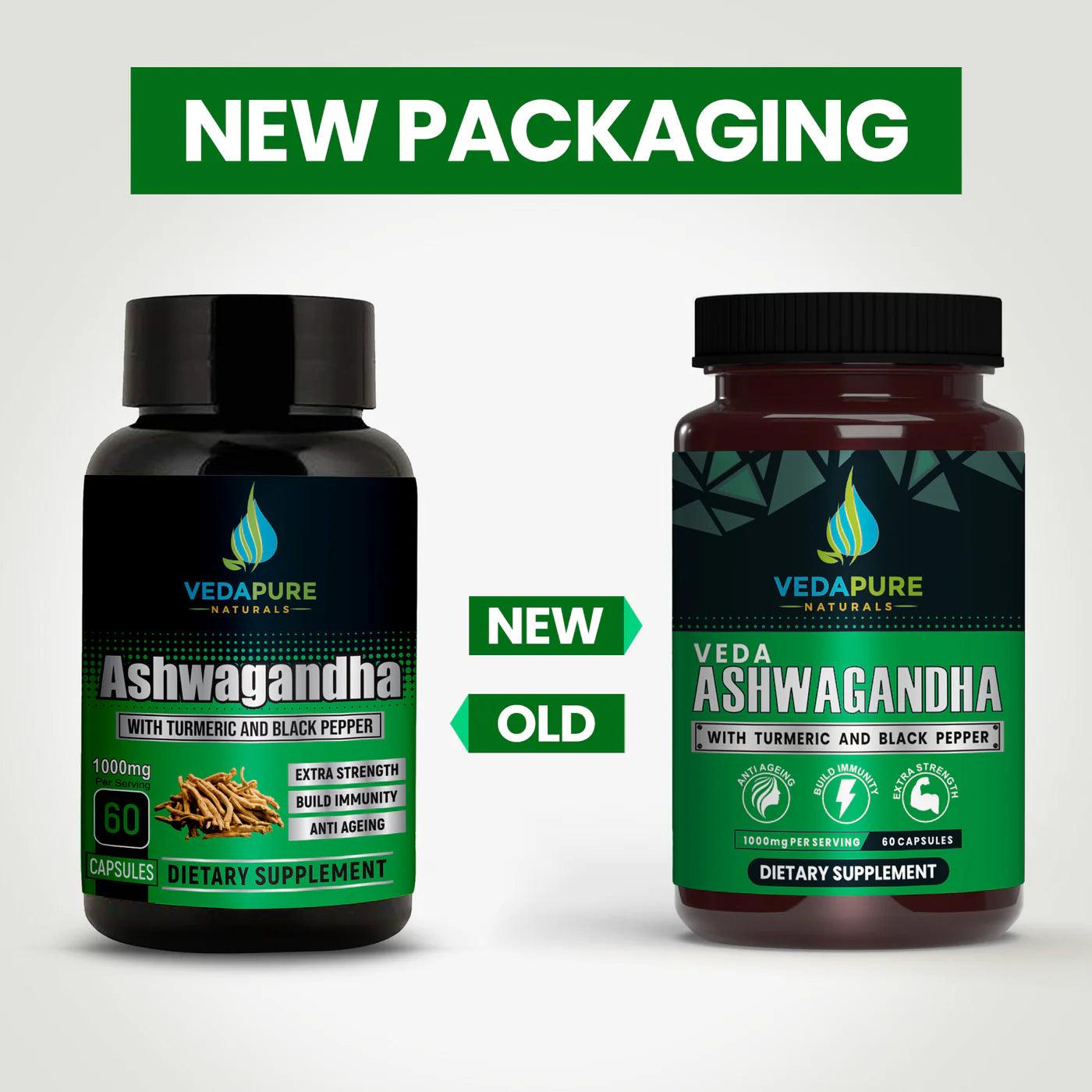 Vedapure Naturals Ashwagandha Capsules Anxiety & Stress Relief-60 capsules