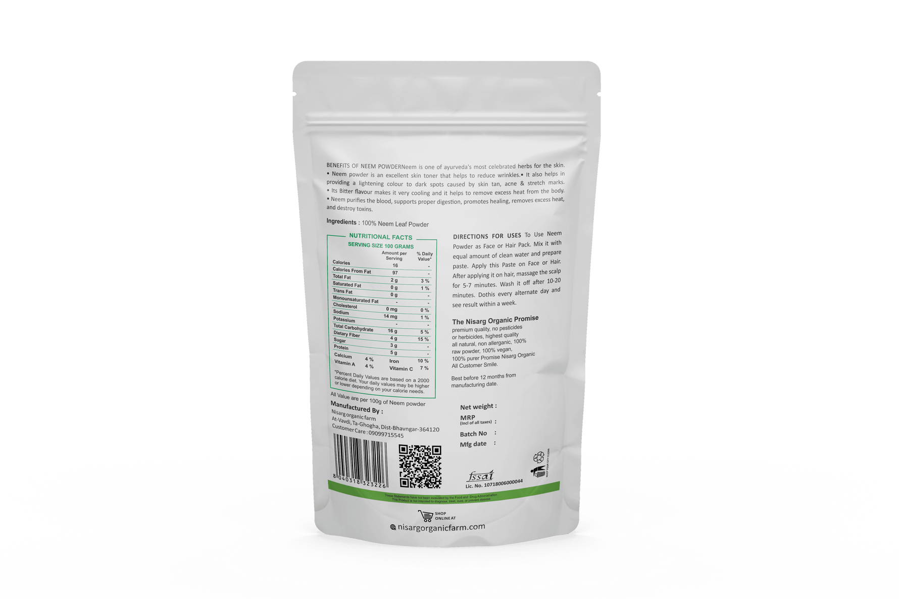 Nisarg Organic Farm Neem Powder