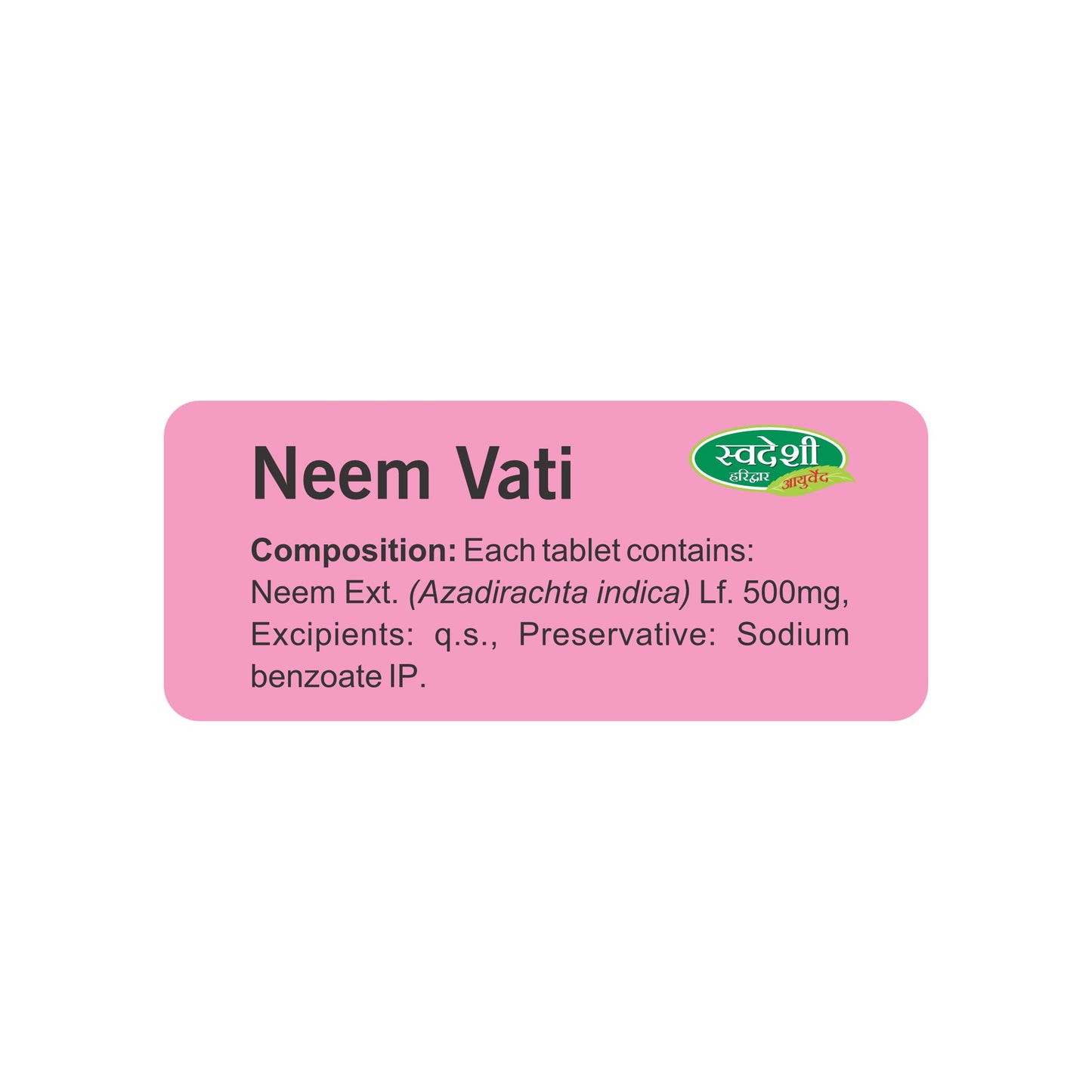Swadeshi Neem Vati - 60 Tablets