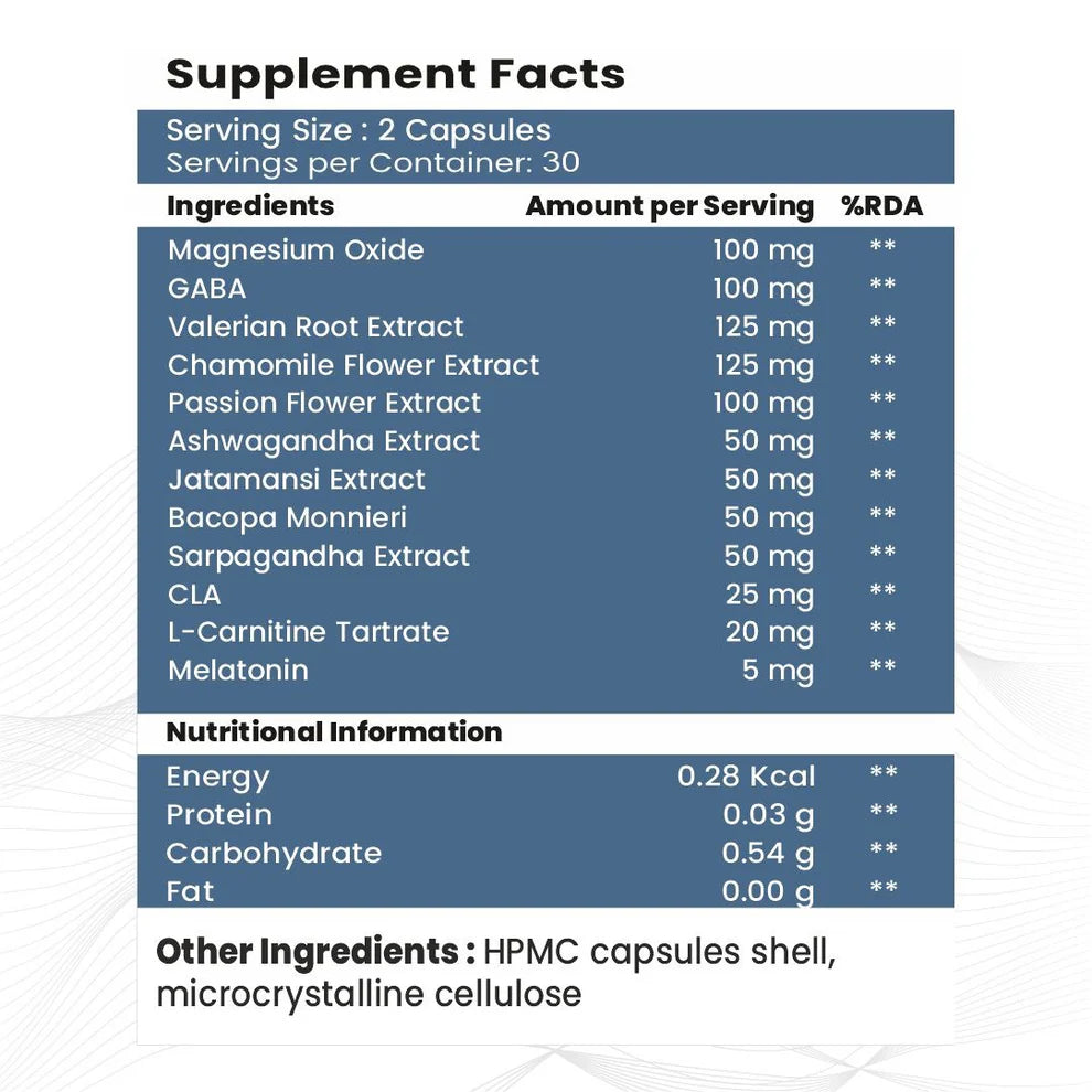 Raskam Night Shred Capsules | Advanced Night Time Fat Burner For Men Women | Natural Sleep | Appetite Suppressant | Powerful Thermogenic | Weight Loss Supplement -60 Capsules