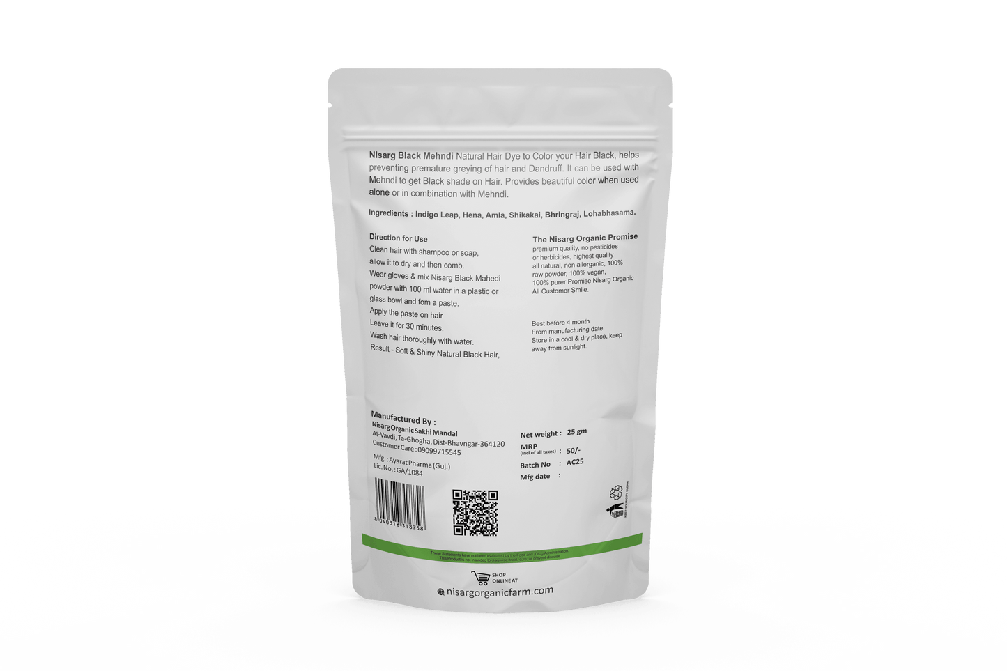 Nisarg Organic Farm Herbal Black Mehndi
