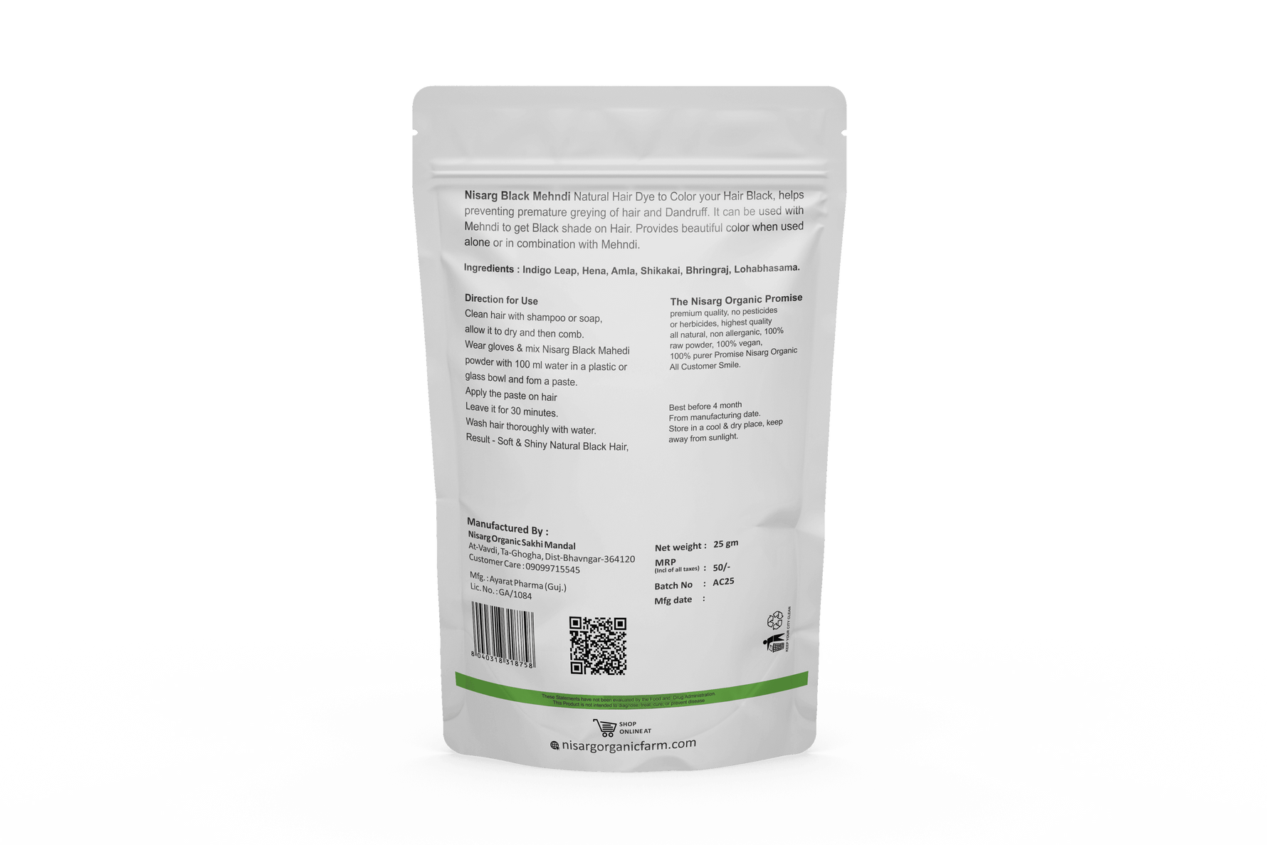 Nisarg Organic Farm Herbal Black Mehndi