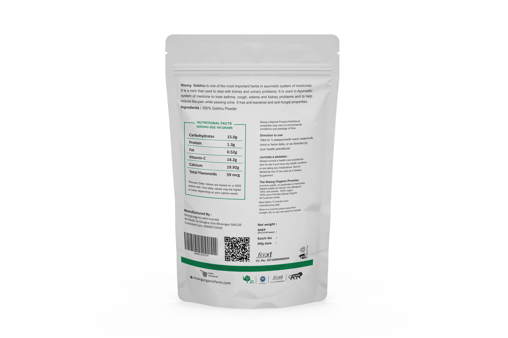 Nisarg Organic Gokhru Powder