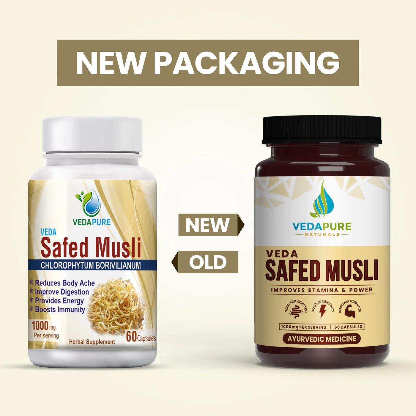 Vedapure Naturals Safed Musli Capsules For Strength- 60 Capsules