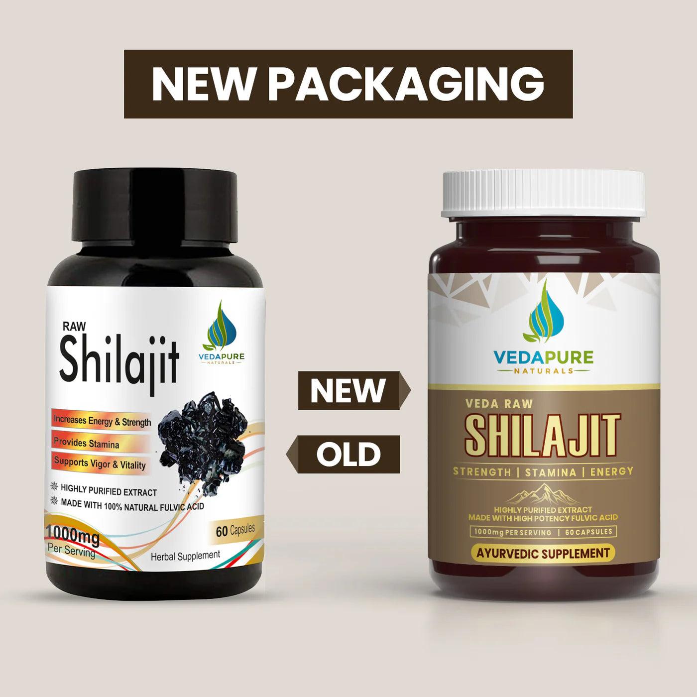 Vedapure Naturals Raw Shilajit Capsules for Strength & General Health-60 Capsules