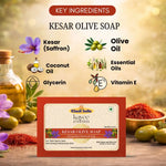 Kayee Ayurveda Kesar Olive Herbal Soap | Saffron & Olive Oil Moisturizing Bathing Soap for Men & Women | Gentle Daily Cleansing Body Bar for Clean, Soft, Smooth & Fresh Looking Skin
