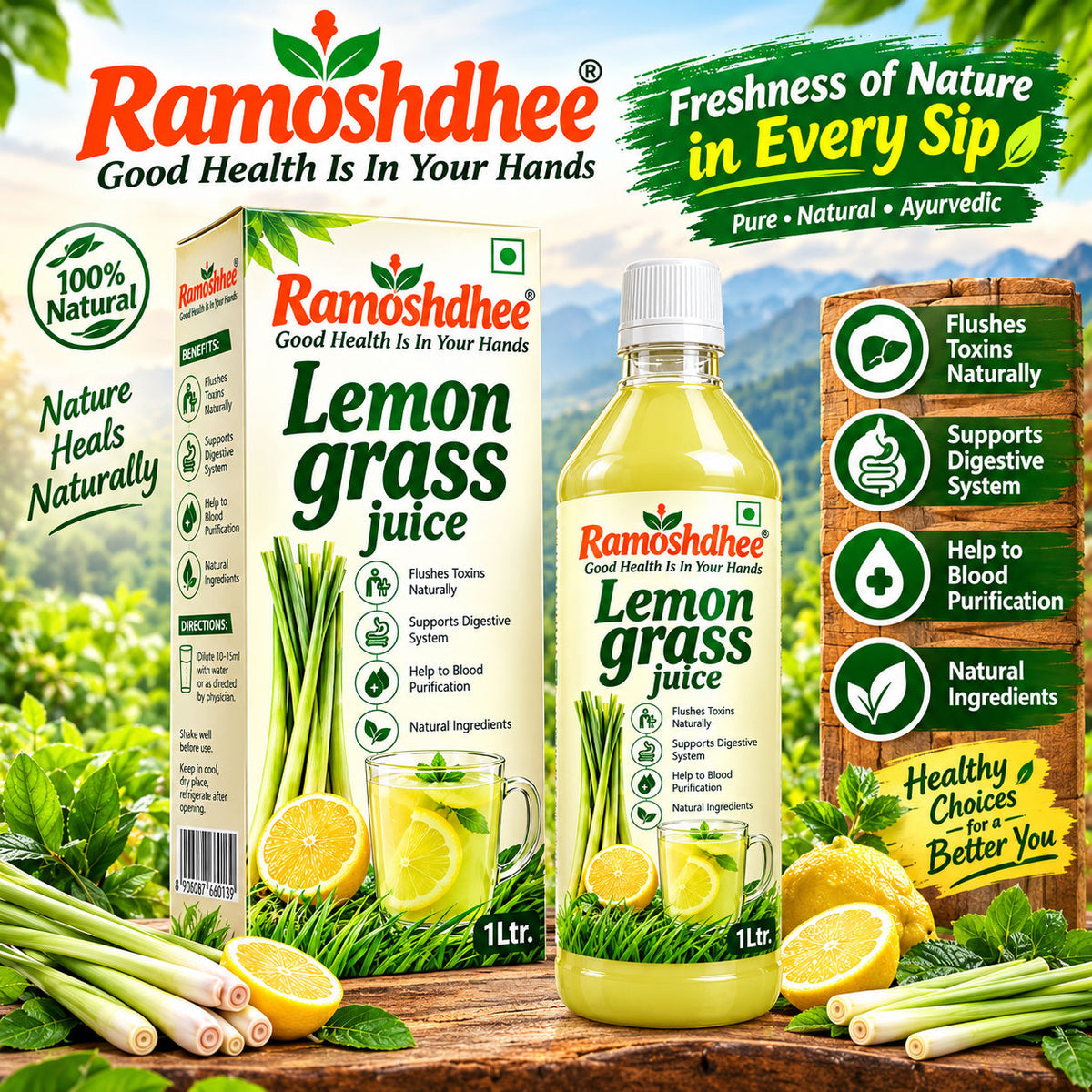 Ramoshdhee Lemongrass Juice 1L