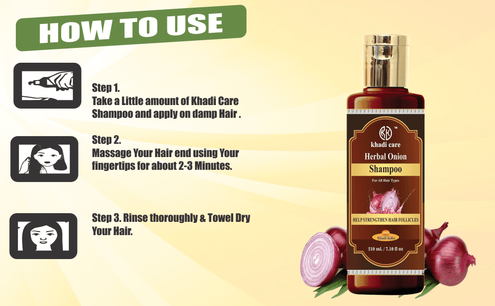 Khadi Care Herbal Onion Shampoo for Hair Fall Control & Growth - 210ml