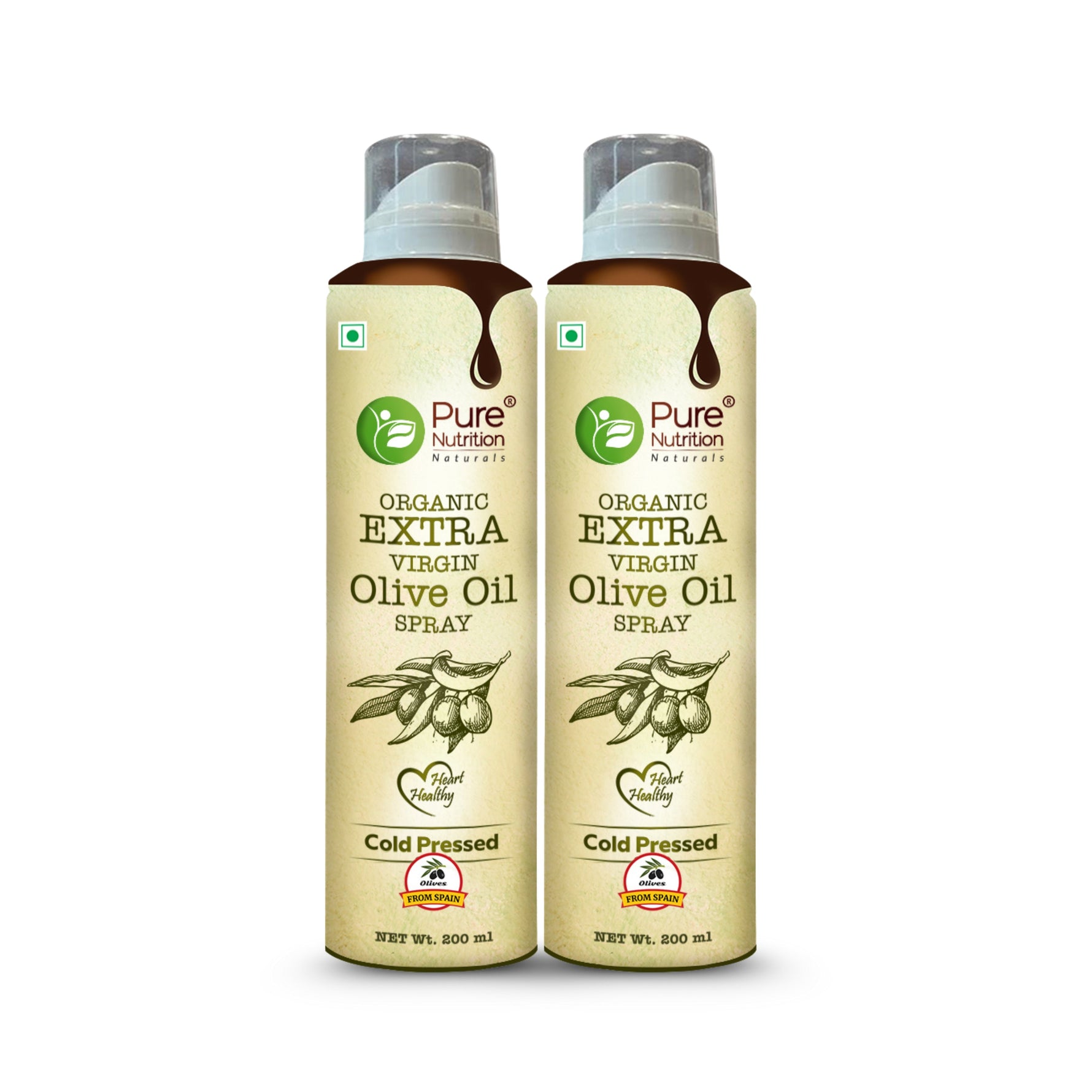 Pure Nutrition Extra Virgin Cold Pressed Olive Oil – 200ml | Unrefined & Heart-Friendly Cooking Oil