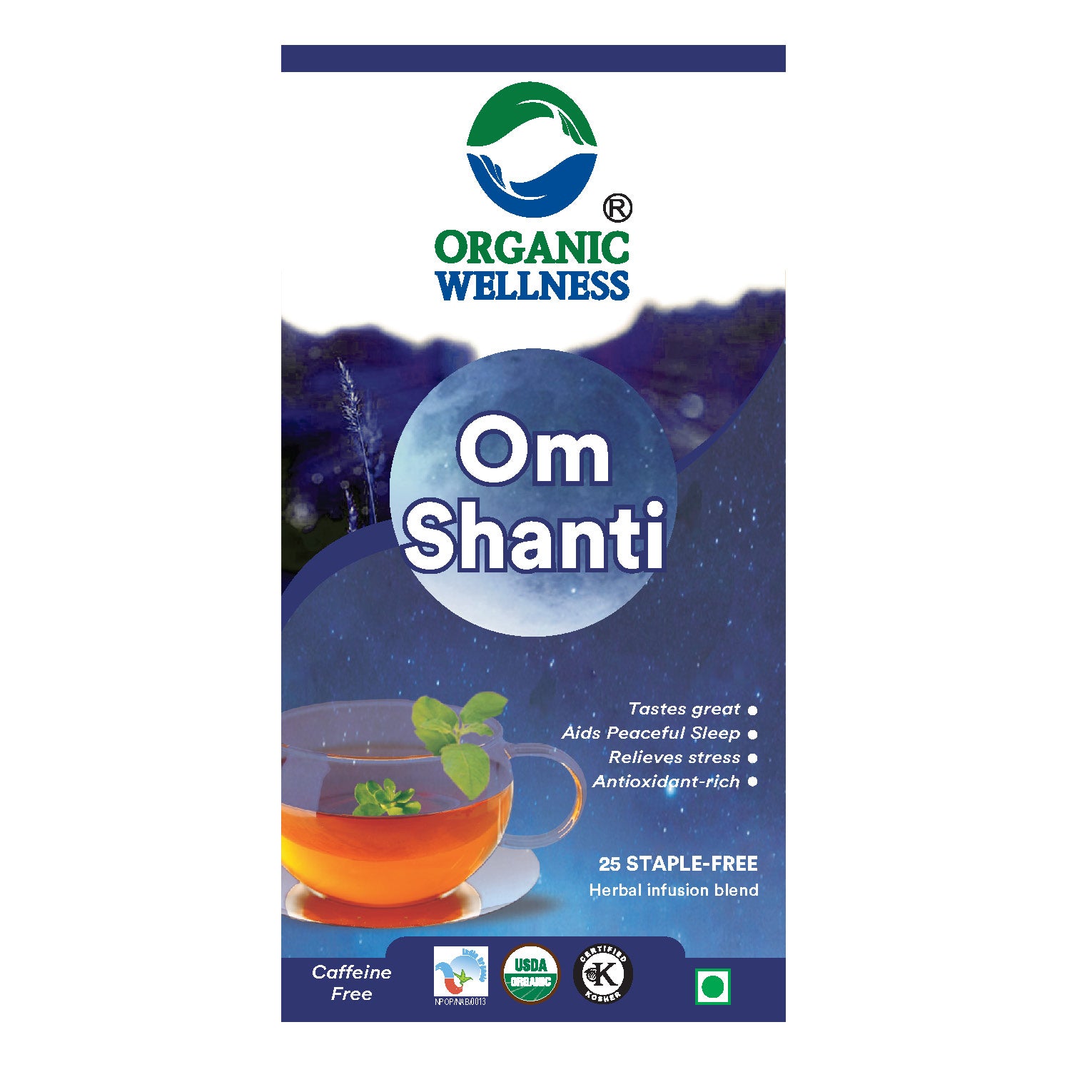 Organic Wellness Om Shanti Teabags -  25 Teabags