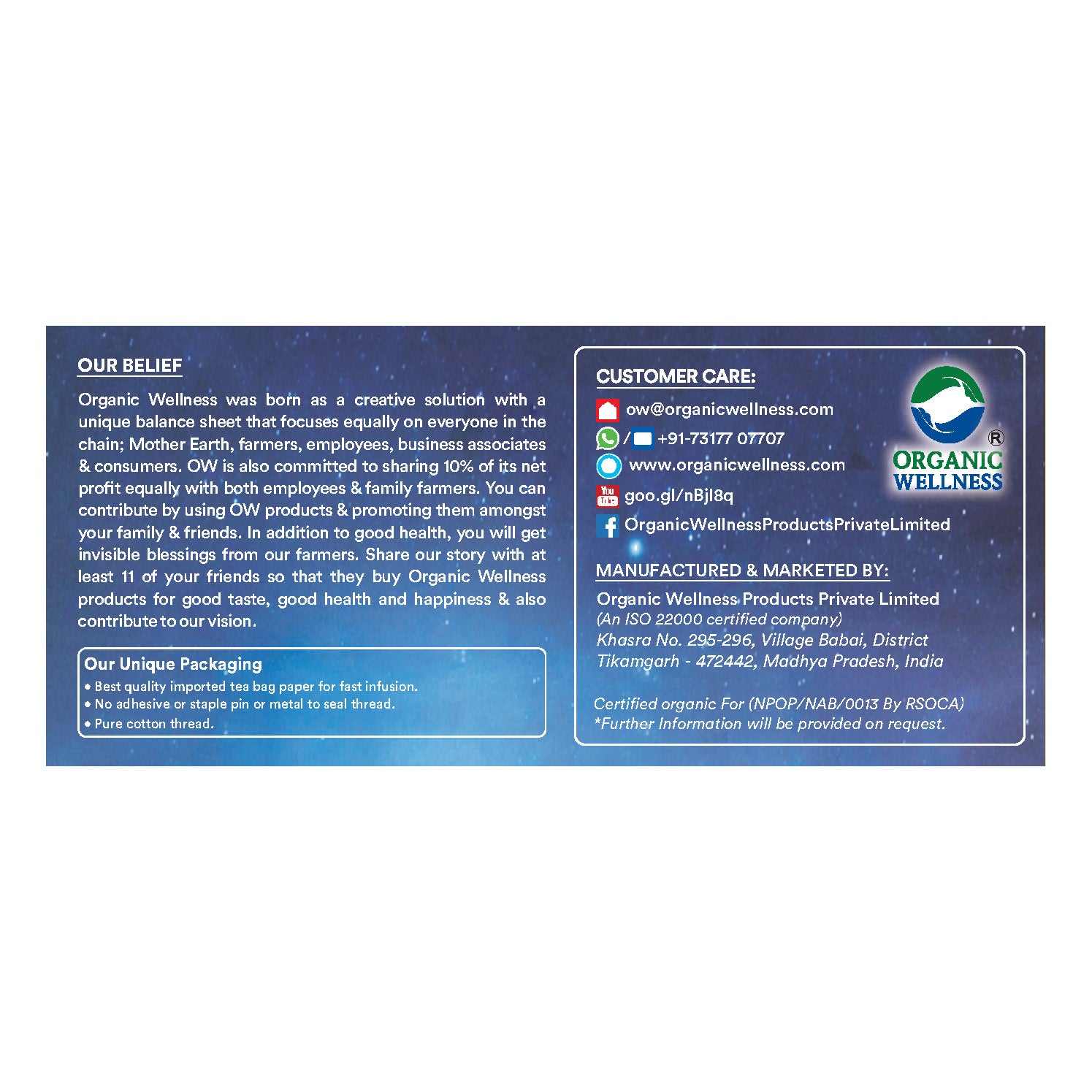 Organic Wellness Om Shanti Teabags -  25 Teabags