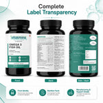 Vitalmins Omega 3 Fish Oil Softgels | High-Potency EPA & DHA for Heart, Joint, Brain & Eye Health – 60 Softgels