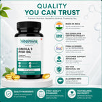 Vitalmins Omega 3 Fish Oil Softgels | High-Potency EPA & DHA for Heart, Joint, Brain & Eye Health – 60 Softgels