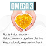 Raskam Omega 3 - 90 Softgels- For Men And Women,Omega3 2-3 Serving , for Brain, Heart, Eyes, and Joints Health
