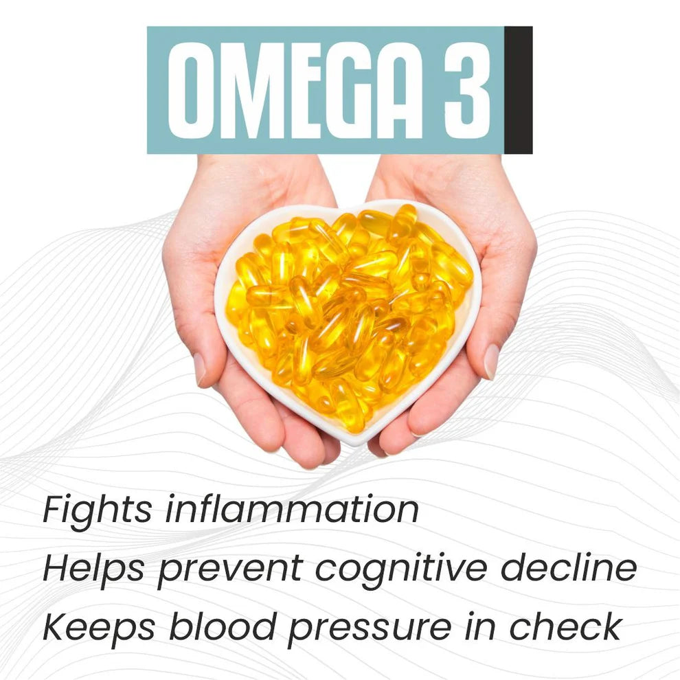 Raskam Omega 3 - 90 Softgels- For Men And Women,Omega3 2-3 Serving , for Brain, Heart, Eyes, and Joints Health