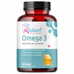 Raskam Omega 3 - 90 Softgels- For Men And Women,Omega3 2-3 Serving , for Brain, Heart, Eyes, and Joints Health