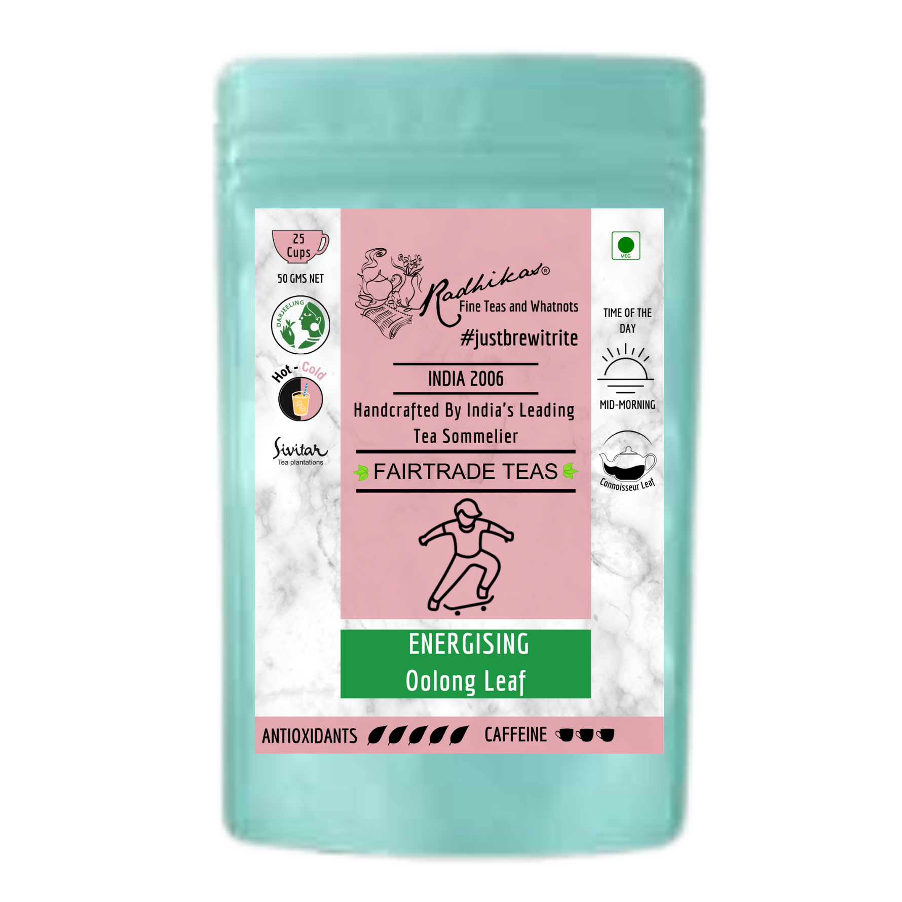 Radhikas Fine Teas Energetic Oolong Leaf - 50 gm