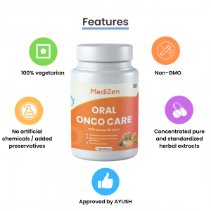 MediZen Oral Onco Care | Herbal Antioxidant Support for Oral Cancer | Advanced Oral Health Formula | 30 Tablets