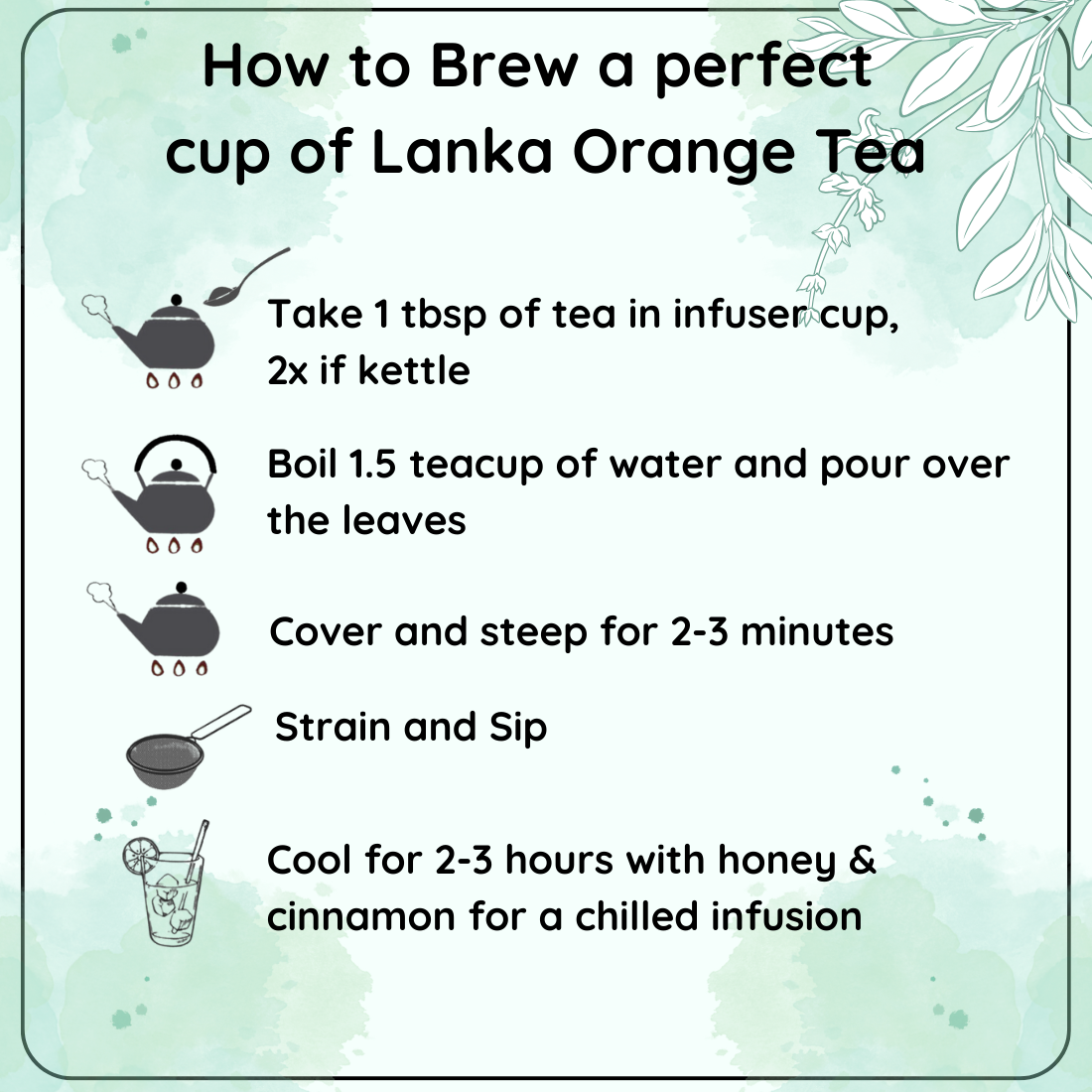 Radhika's Fine Teas Anti-Inflammatory Lanka Orange Tea (50g) | Single-Origin Black Tea with Citrus for Joint Health, Immunity & Balance