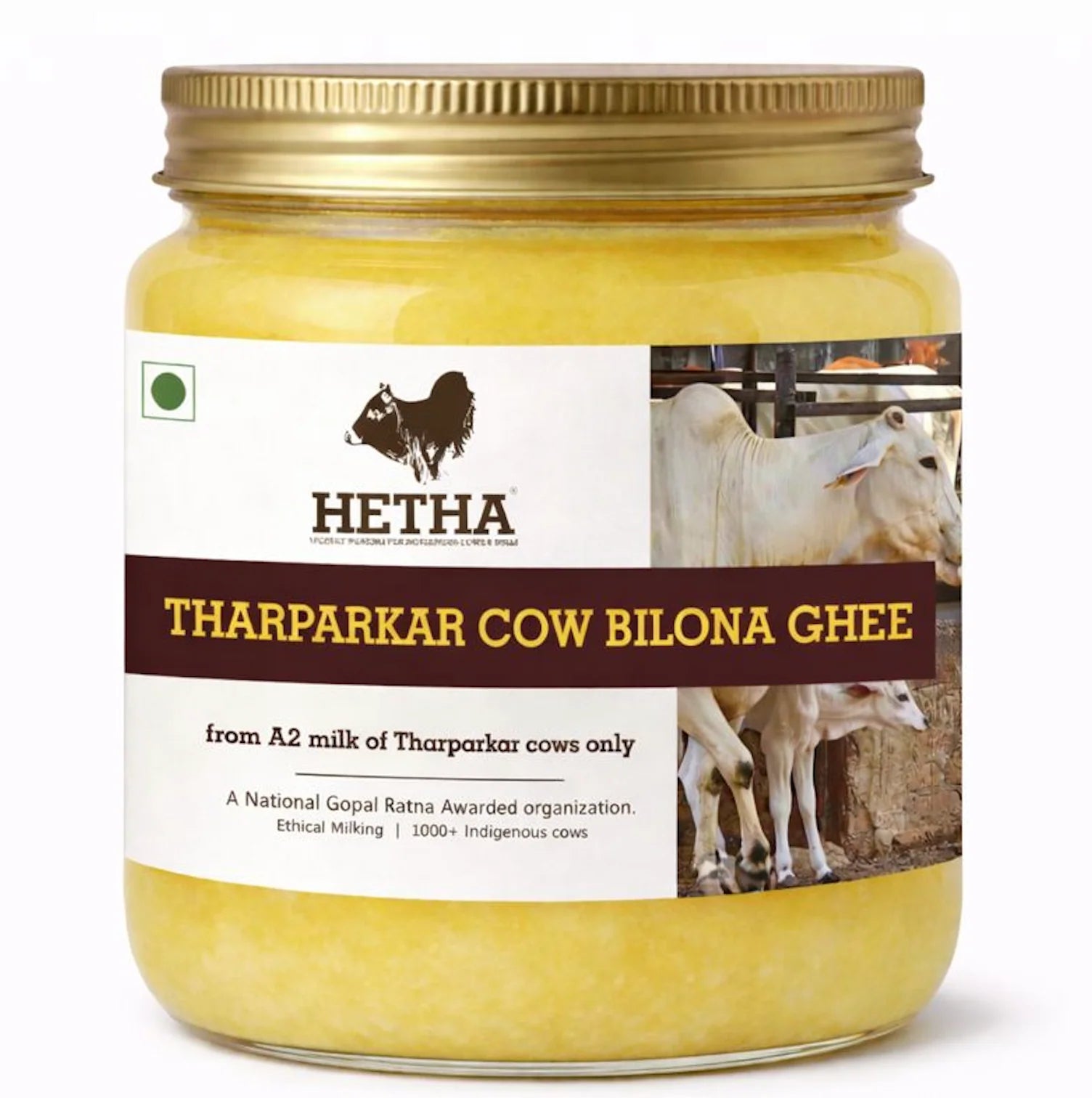 Hetha Tharparkar Cow A2 cultured Bilona Ghee / A2 Ghee - 1000 ml