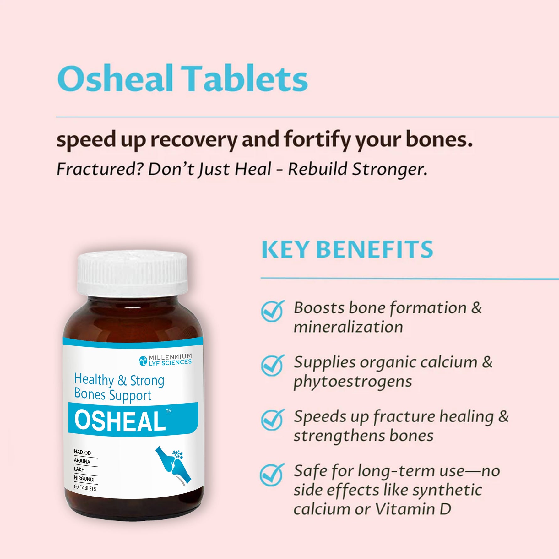 Millennium Herbal Care Osheal Tablet - 60 Tablets (Bottle Pack)
