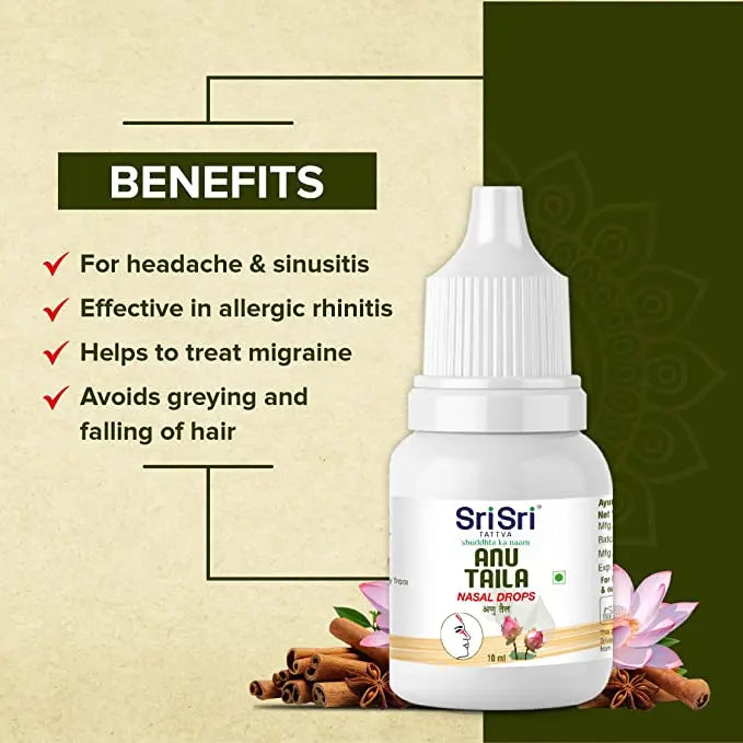 Sri Sri Tattva Anu Taila Nasal Drops – Traditional Ayurvedic Care – 10ml