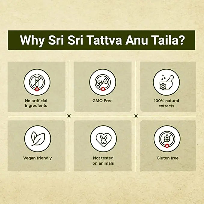 Sri Sri Tattva Anu Taila Nasal Drops – Traditional Ayurvedic Care – 10ml