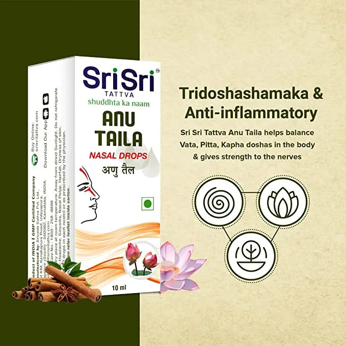 Sri Sri Tattva Anu Taila Nasal Drops – Traditional Ayurvedic Care – 10ml