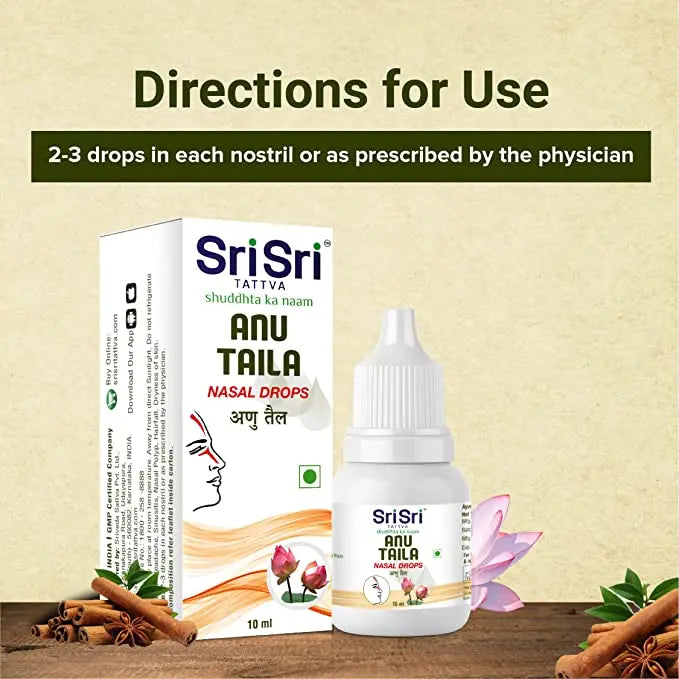 Sri Sri Tattva Anu Taila Nasal Drops – Traditional Ayurvedic Care – 10ml