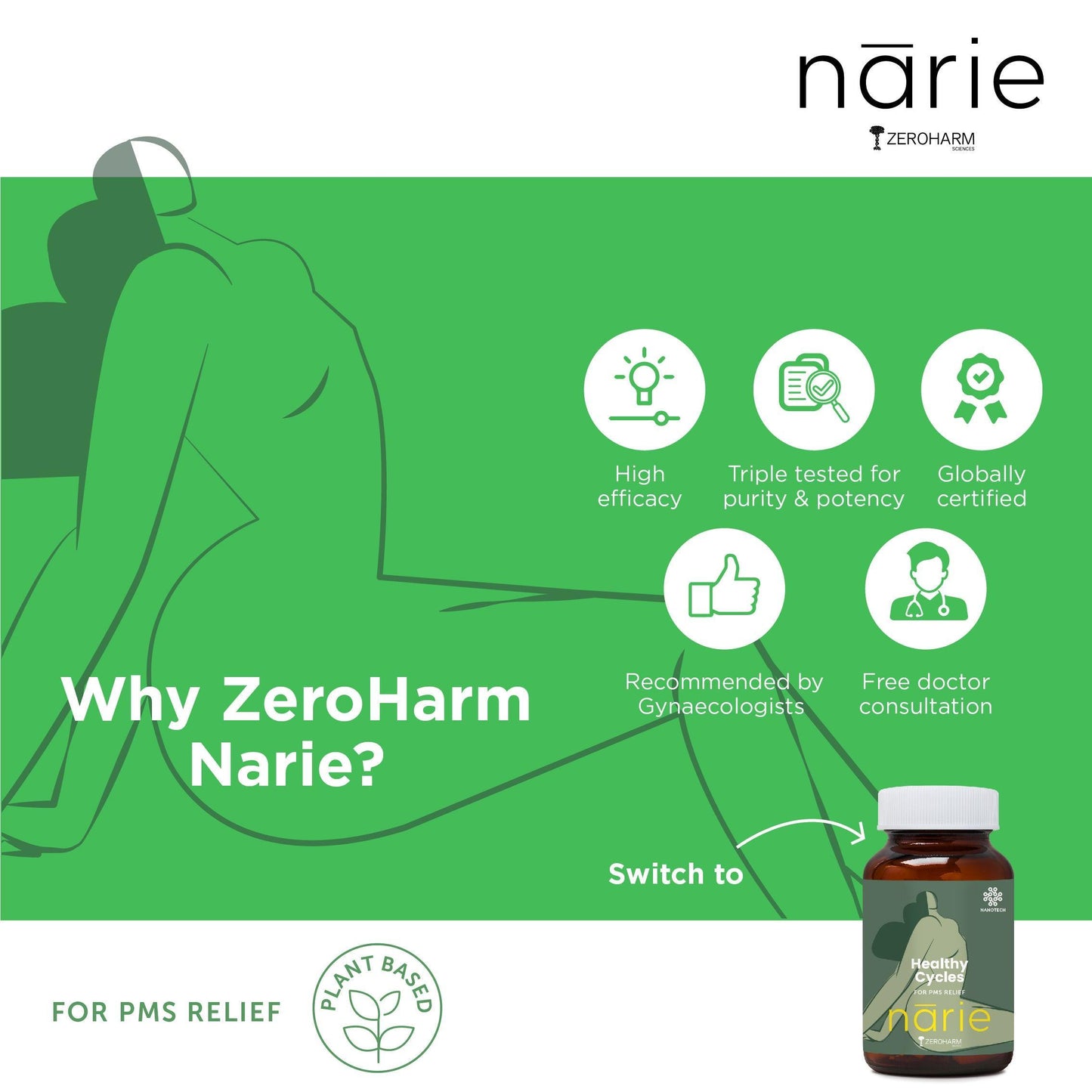 Zeroharm Sciences Narie Healthy Cycles Tablet
