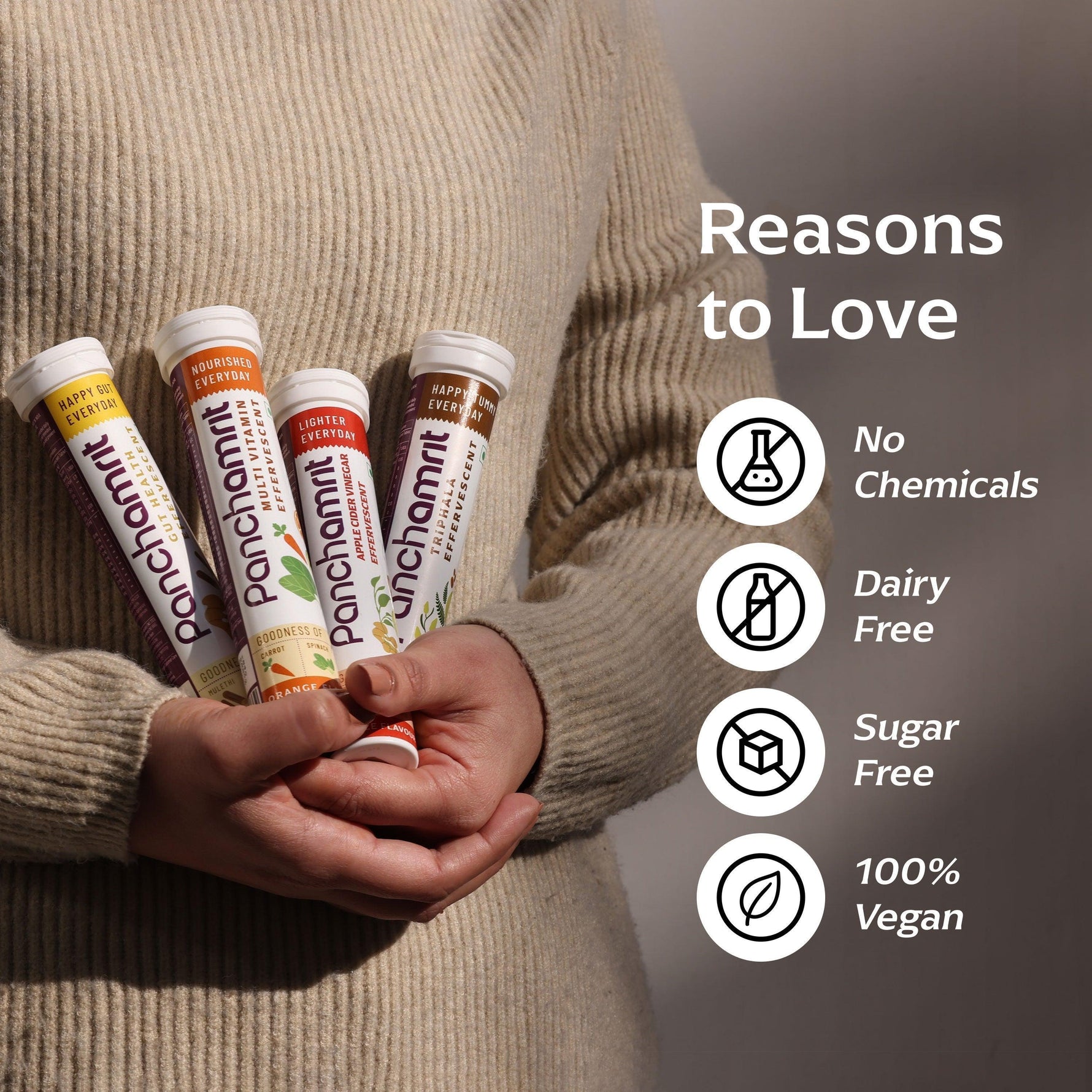 Panchamrit Gut Health Effervescent Tablets | Colon Cleanse & Improves Digestion (20 Each) Zesty Lemon