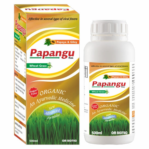 PAPANGU RAS For Dengue & several Viral Fevers, Extract of Papaya, Giloy & Wheat Grass (Sugar Free)