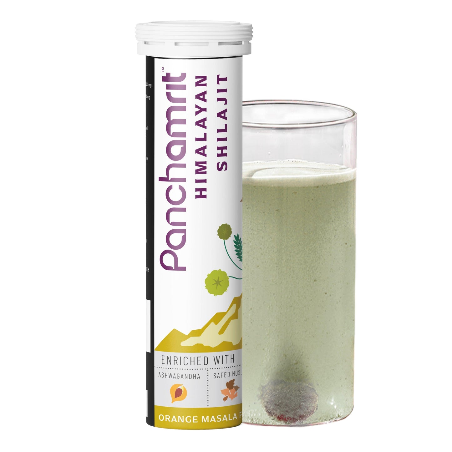Panchamrit Himalayan Shilajit Effervescent Tablet with Ayurvedic Herbs|Boosts Stamina (15 Each)