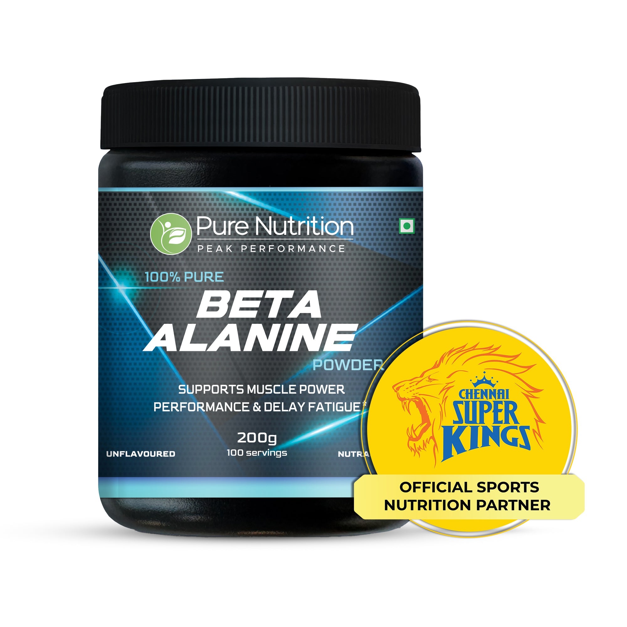 Pure Nutrition Pure Beta Alanine Powder – 200g Unflavored | Pre-Workout Supplement for Muscle Power