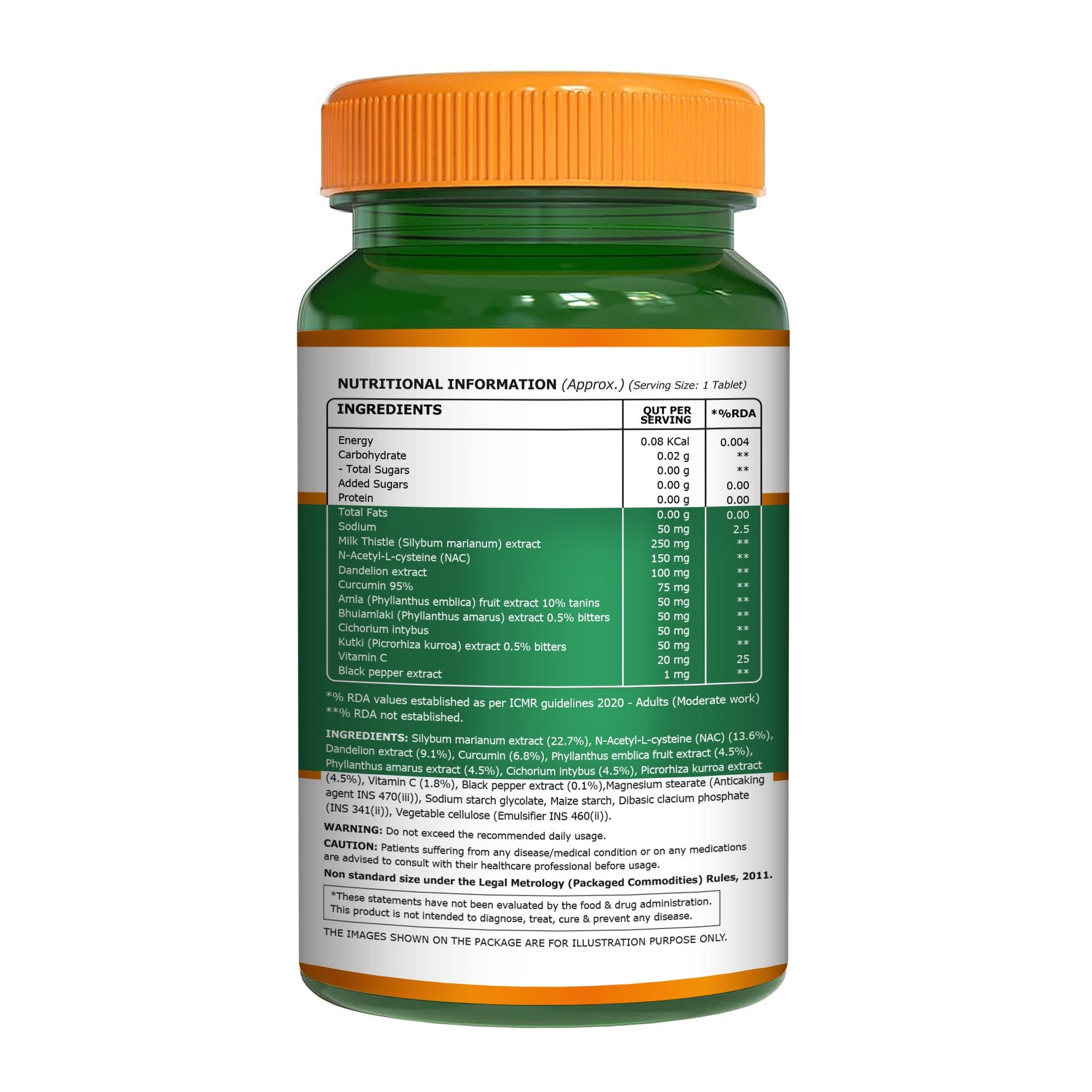 CSK Limited Edition Pure Nutrition Milk Thistle Liver Detox Supplement Tablets - 60 Veg Tablets