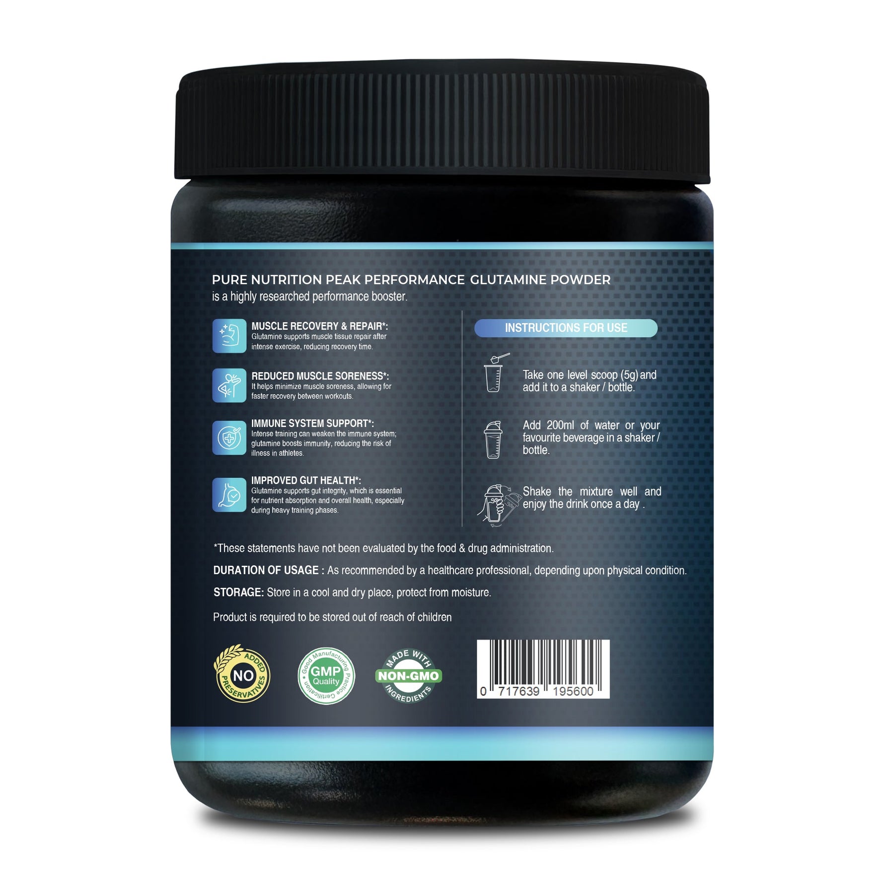 Pure Nutrition L-Glutamine Powder – Amino Acid Supplement - 250gm