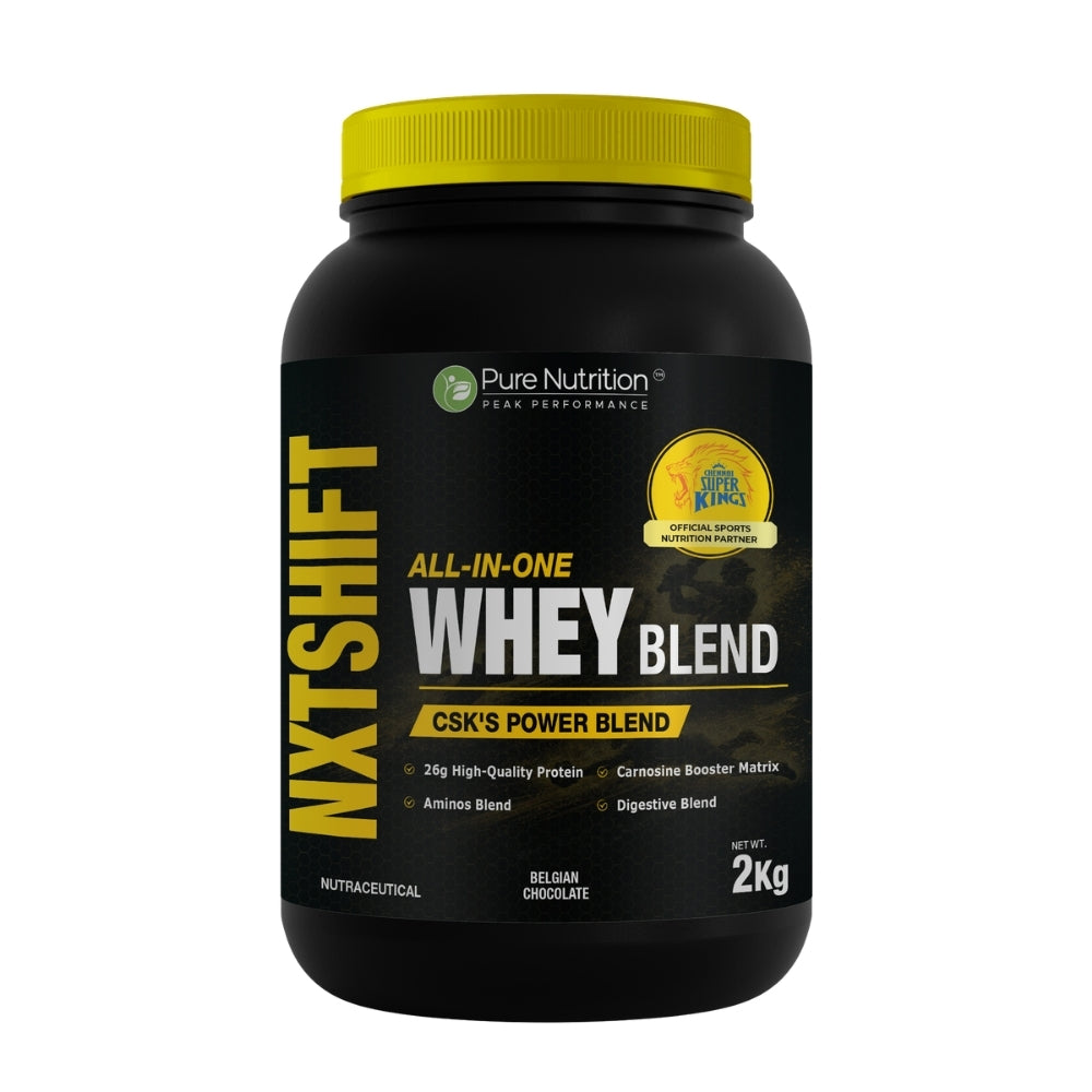 CSK Limited Edition Pure Nutrition NXT SHIFT All-In-One Whey Blend Powder No Added Sugar Belgian Chocolate - 2kg