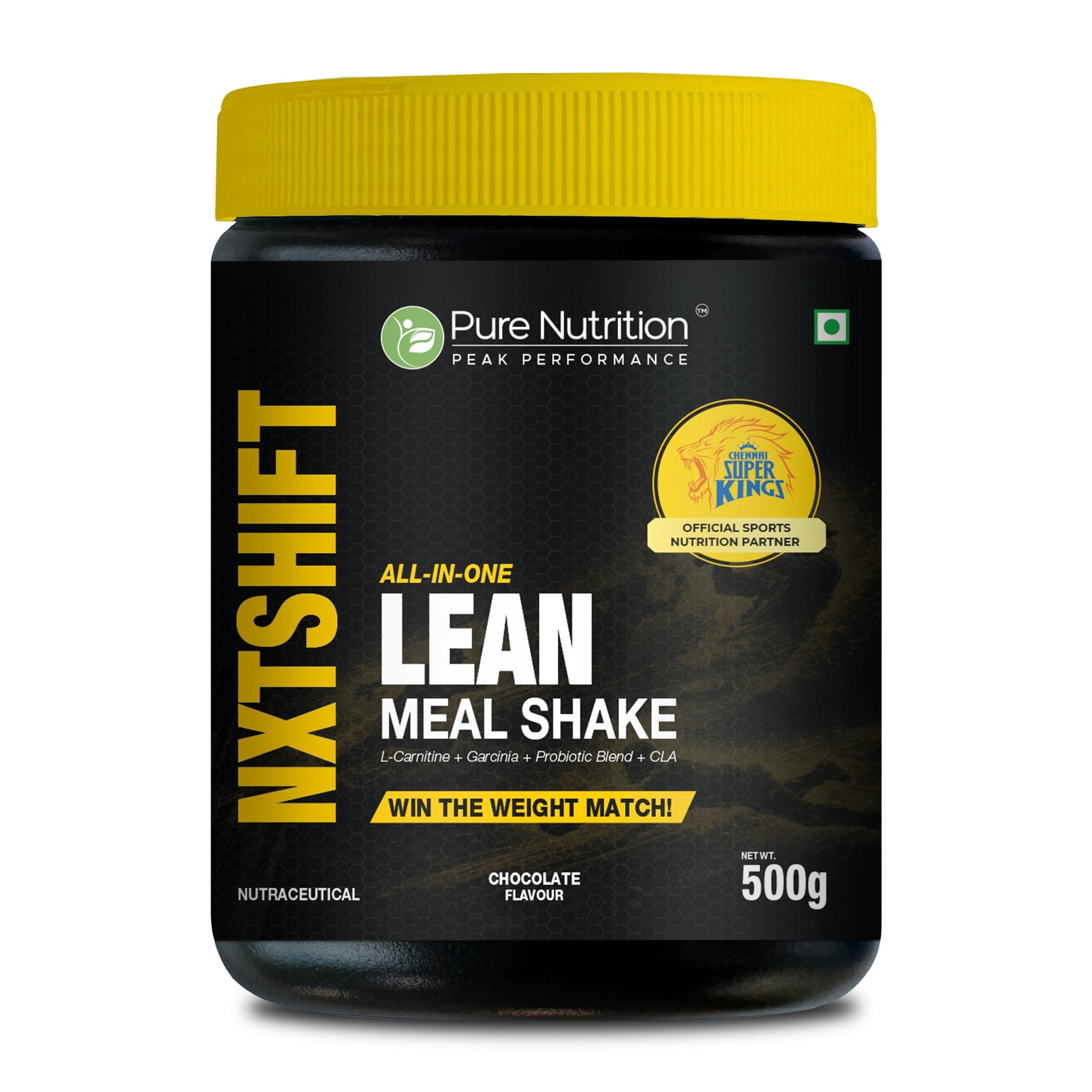 CSK Limited Edition Pure Nutrition NXT SHIFT All-In-One Lean Meal Shake Powder Chocolate 500 gm