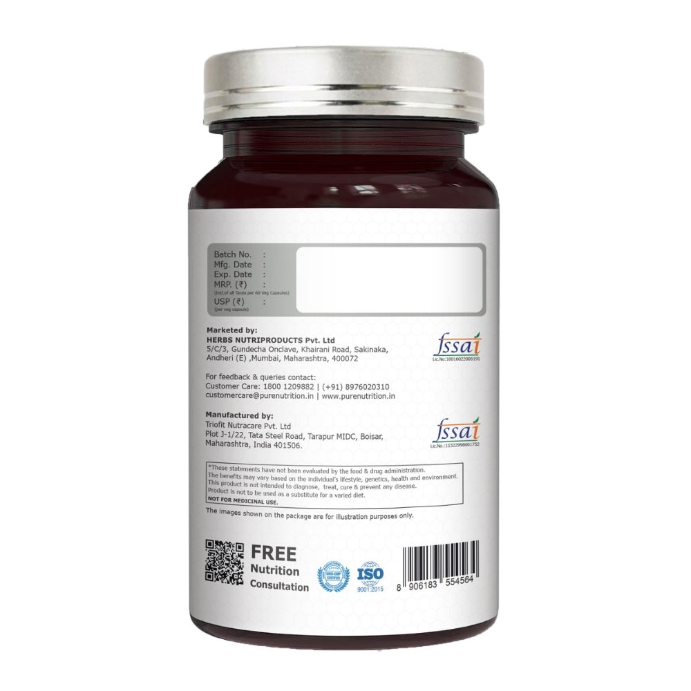 CSK Limited Edition Pure Nutrition Stress Nil Herbal Relaxation & Sleep Support Supplement with Ashwagandha, L-Theanine, Chamomile & Magnesium | 60 Veg Capsules