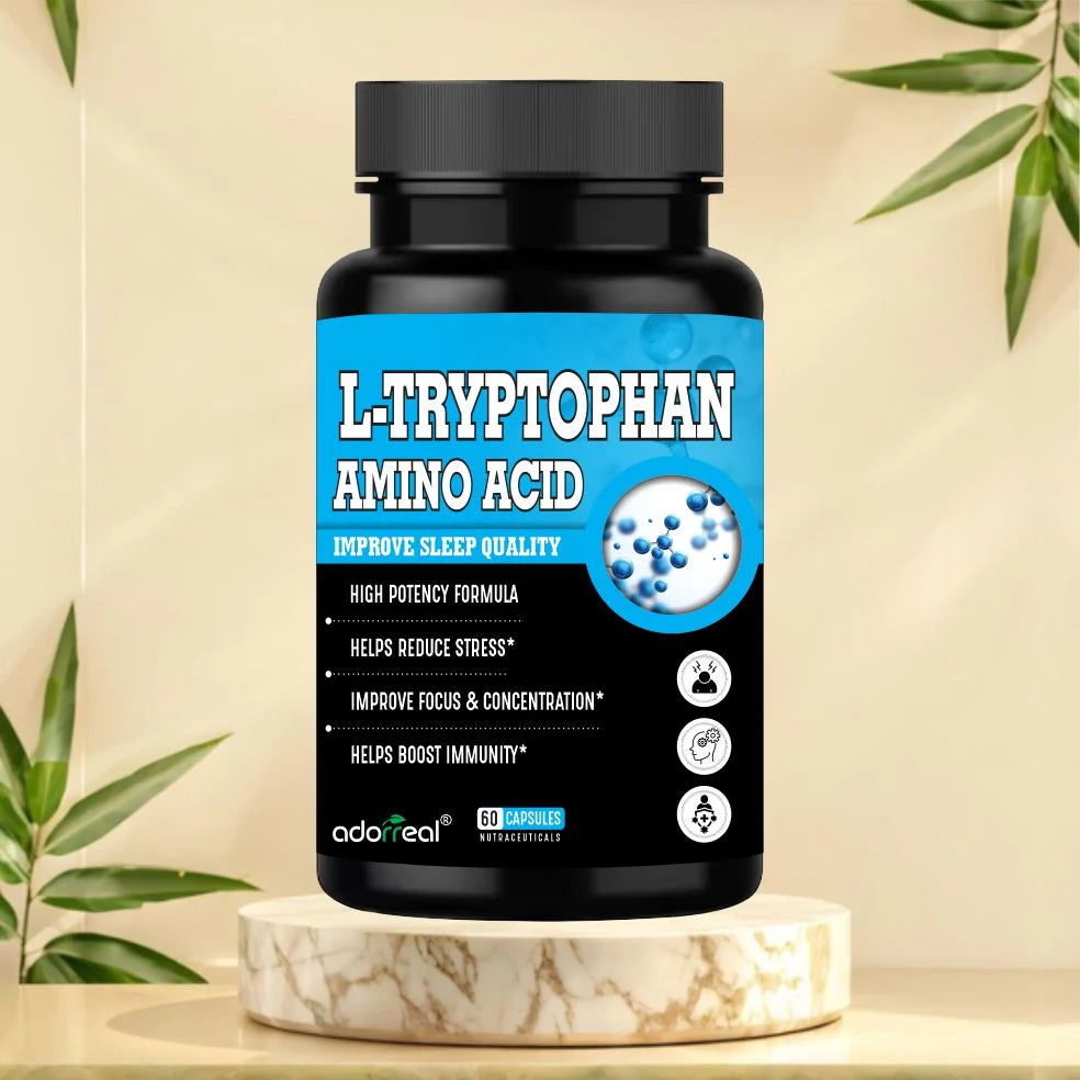 Adorreal L-Tryptophan Capsules (60 Capsules) | Essential Amino Acid for Restful Sleep, Mood Balance & Relaxation