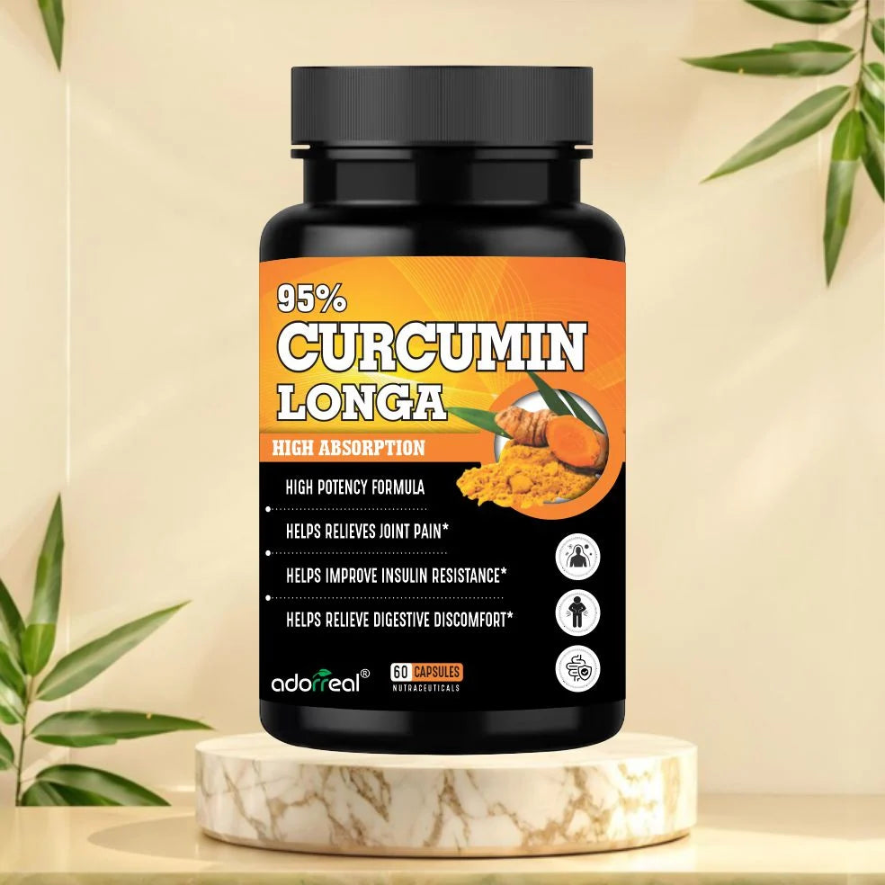 Adorreal Curcumin Longa 95% Capsules | Turmeric Extract Supplement | 30  Capsules