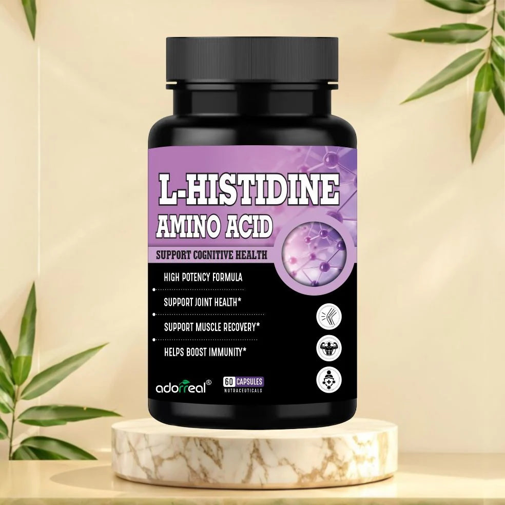 Adorreal L-Histidine Capsules (60 Capsules) | Essential Amino Acid for Immune Function, Joint Comfort & Enzyme Production