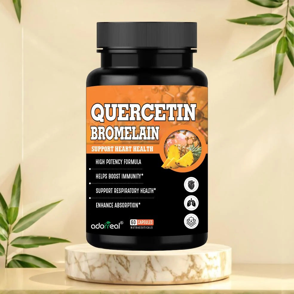 Adorreal Quercetin with Bromelain Capsules (30 Capsules) | Powerful Antioxidant, Immune Defense & Respiratory Support